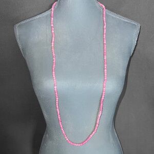 Vintage Pink Round Eternity Necklace